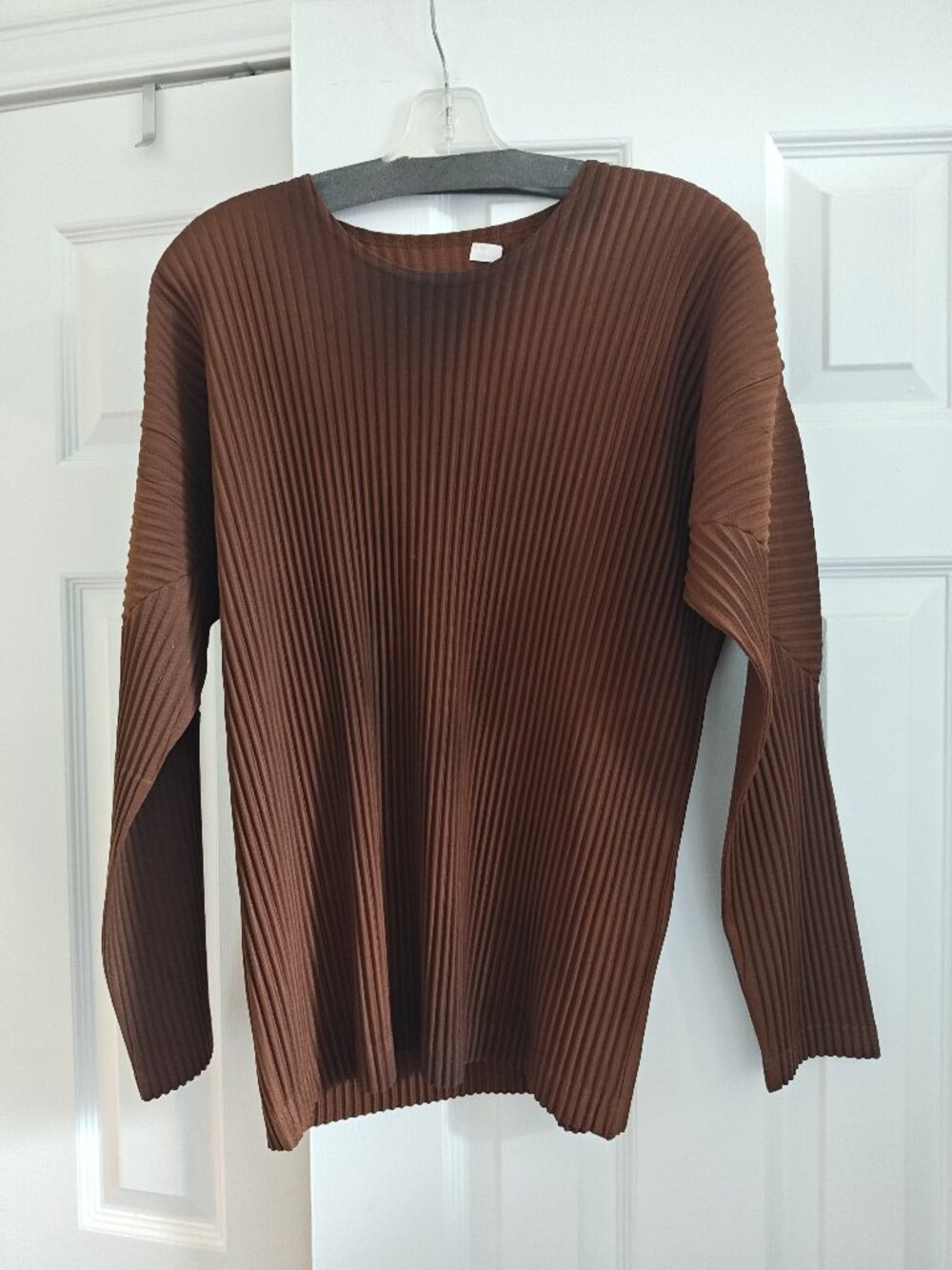 Men's Brown Homme Plissé Long Sleeve Top